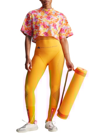 Biologisch Katoenen Cropped T-shirt Tie and Dye - Oranje en Fuchsia