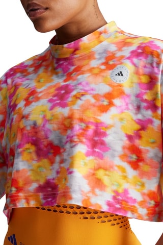 Biologisch Katoenen Cropped T-shirt Tie and Dye - Oranje en Fuchsia