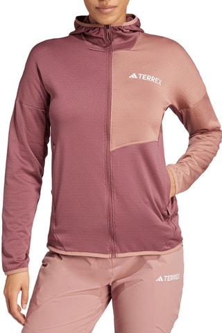 Fleece Jasje met Capuchon Terrex Xperior - Lichtpaars en Nude