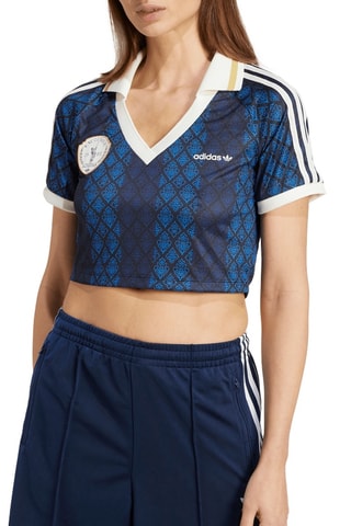 Cropped Sportshirt - Marineblauw en Hemelsblauw