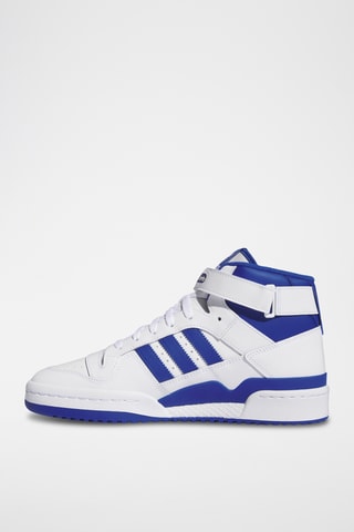 Hoge Leren Sneakers - Wit en Koningsblauw