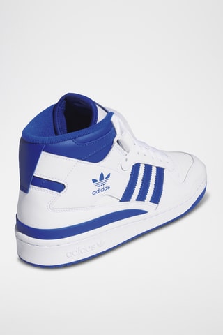 Hoge Leren Sneakers - Wit en Koningsblauw