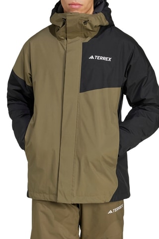 Ski-jasje met Capuchon Terrex - Olijfgroen en Zwart