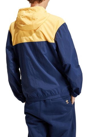 Windjack met Capuchon - Blauw en Geel