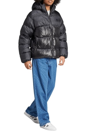 Gewatteerde Jas met Capuchon Fit Adicolor Regen - Zwart