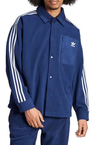 Wijde Fleece Overhemd - Marineblauw