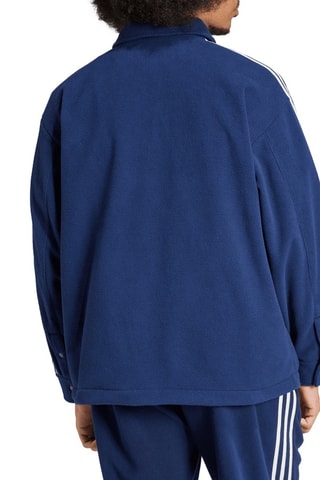 Wijde Fleece Overhemd - Marineblauw