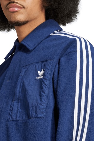 Wijde Fleece Overhemd - Marineblauw