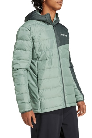 Anorak de senderismo con capucha Terrex - Verde agua y verde oscuro