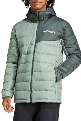 Anorak de senderismo con capucha Terrex - Verde agua y verde oscuro