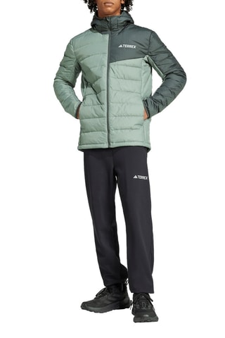 Anorak de senderismo con capucha Terrex - Verde agua y verde oscuro