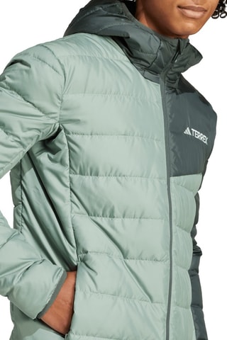 Anorak de senderismo con capucha Terrex - Verde agua y verde oscuro