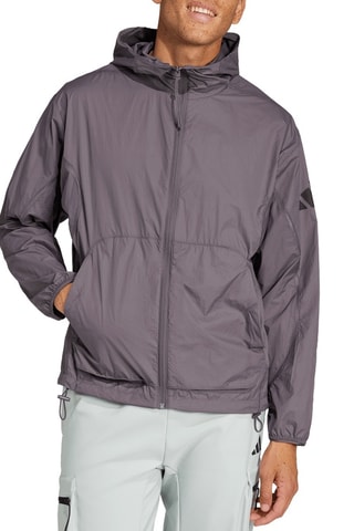 Windjack met Capuchon City Escape - Donkergrijs en Antraciet