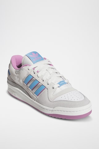 Leren Basketbalschoenen Forum Low - Ecru en Hemelsblauw