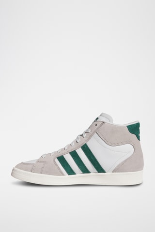 Leren Hoge Skateboardschoenen Superskate - Lichtgrijs en Groen