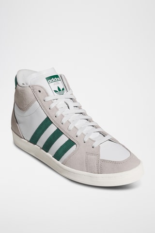 Leren Hoge Skateboardschoenen Superskate - Lichtgrijs en Groen