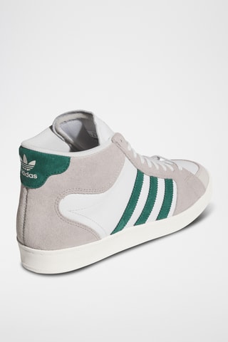 Leren Hoge Skateboardschoenen Superskate - Lichtgrijs en Groen