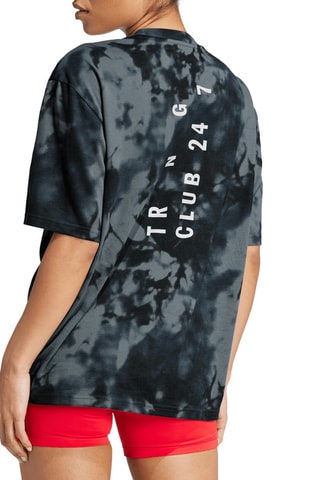 Wijd T-shirt met Tie and Dye Climacool Training Club 24/7 - Zwart en Lichtgrijs
