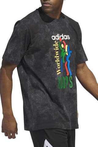 Wijd T-shirt Worldwide Hoops Graphic - Zwart