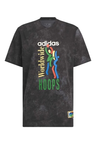 Wijd T-shirt Worldwide Hoops Graphic - Zwart