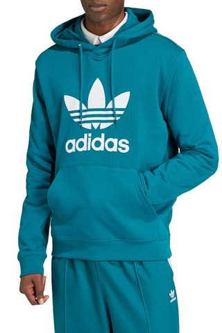 Sweater met Capuchon Adicolor - Pauwblauw en Wit