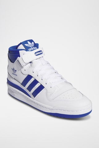 Hoge Leren Sneakers - Wit en Koningsblauw