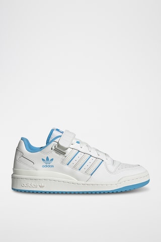 Leren Basketbalschoenen Forum Low - Wit en Hemelsblauw