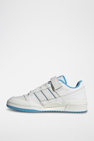 Leren Basketbalschoenen Forum Low - Wit en Hemelsblauw