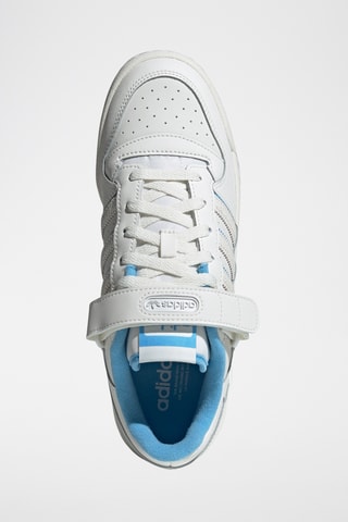 Leren Basketbalschoenen Forum Low - Wit en Hemelsblauw