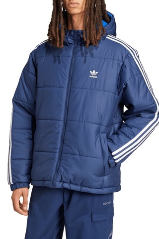 Dubbelzijdige gewatteerde jas Adicolor - Indigoblauw 