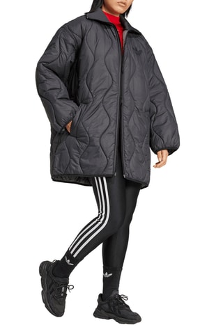 Gewatteerde Jas Mid - Zwart