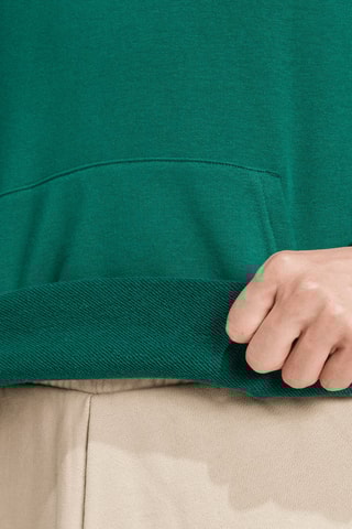 Sweater met Capuchon Grafisch- Donkergroen