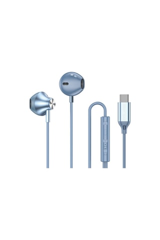 Oordopjes Bolaris USB-C - Jupiter - Microfoon. - Blauw