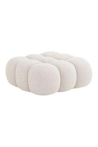 Pouf Maurice - Beige clair - En tissu chenille