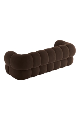 Canapé Maurice - Marron - 3 places - Tissu velours