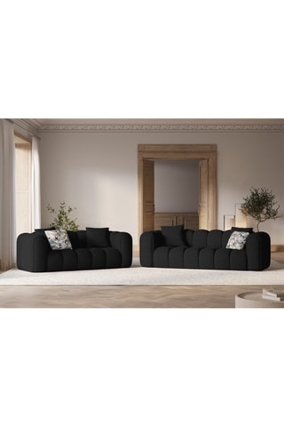 Canapé modulaire Elise - Noir - 4 places - En tissu chenille