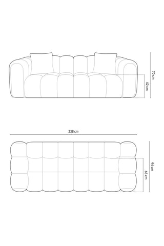 Canapé modulaire Elise - Noir - 4 places - En tissu chenille