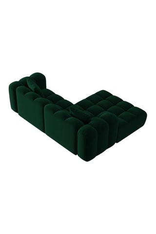 Canapé d'angle gauche modulable Elise - Vert foncé - 3 places - En tissu velours