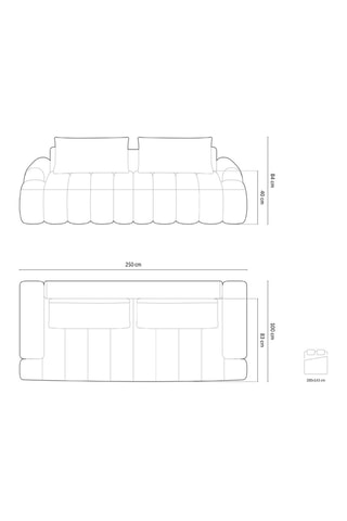 Canapé convertible Simona - Vert - 4 places - En polyester - 200 x 143 cm