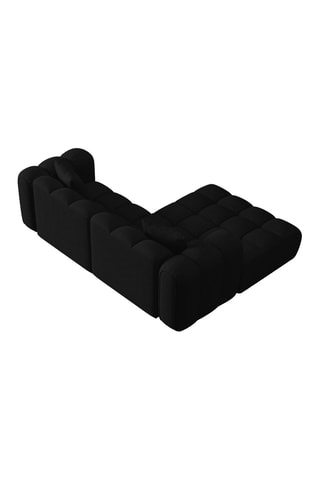 Canapé d'angle gauche modulable Elise - Noir - 3 places - En tissu chenille