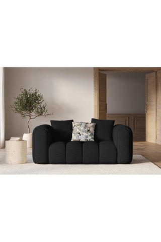 Canapé Elise - Noir - 2 places - En tissu chenille