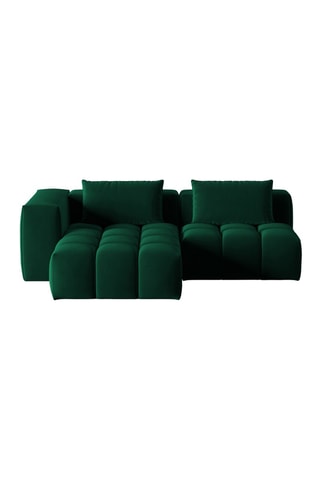 Canapé d'angle gauche modulaire Lorella - Vert bouteille
