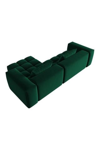 Canapé d'angle droit modulaire Lorella - Vert bouteille