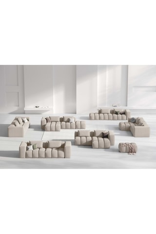 Canapé d'angle droit modulaire Lorella - Sable
