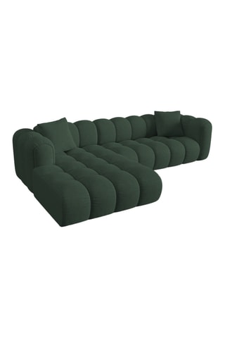 Canapé d’angle gauche modulaire Elise - Vert - 4 places - En tissu chenille
