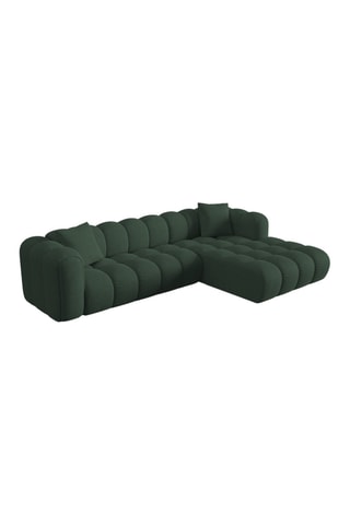Canapé d’angle droit modulaire Elise - Vert - 4 places - En tissu chenille