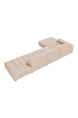 Canapé d'angle gauche Luc - Beige - 5 places - Toucher velours