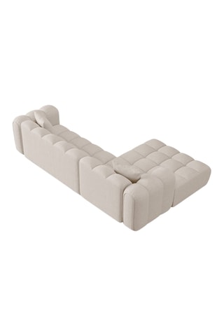 Canapé d’angle gauche modulaire Elise - Beige - 4 places - En tissu chenille