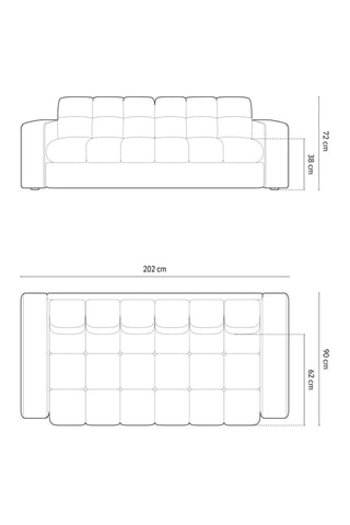 Canapé Yohan - Vert bouteille - 3 places - En tissu synthétique - Toucher velours