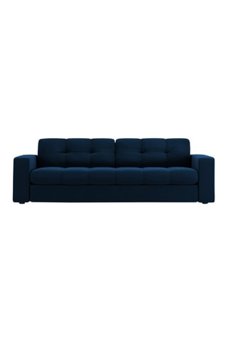 Canapé Yohan - Bleu roi - 3 places - En tissu synthétique - Toucher velours